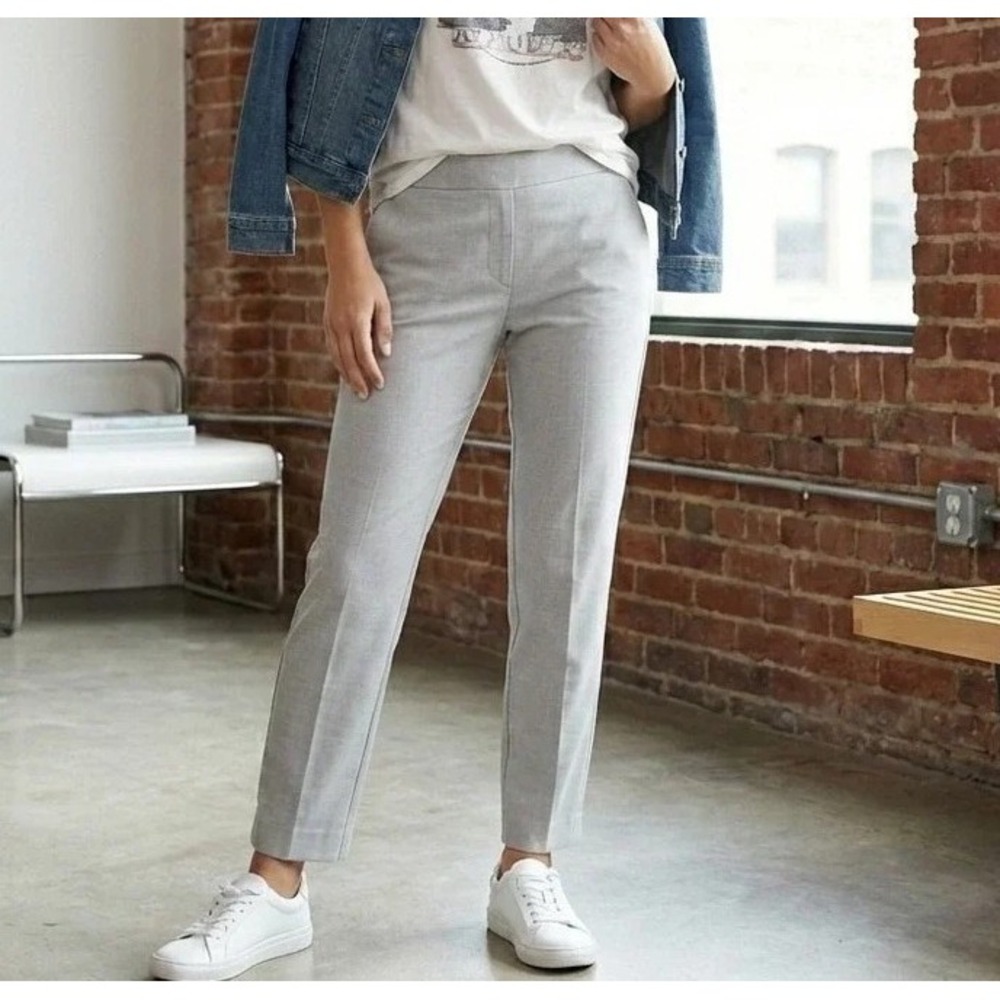 ZARA TRF TRAFALUC XS/S Pull On Ankle Pants‎ Gray Stretch Straight Leg Athleisure